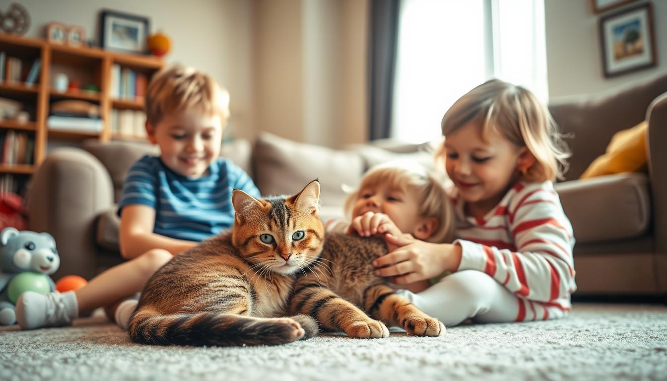 Scottish Fold with kids